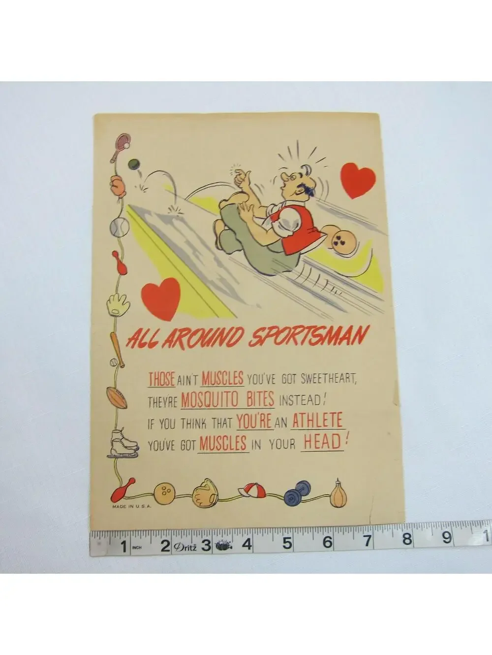 Vintage Vinegar Valentine Sportsman Penny Dreadful Sarcasm Insult Poem Ephemera
